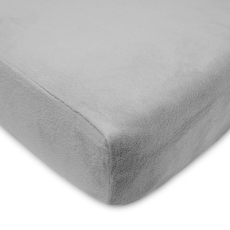 TL Care Heavenly Soft Chenille Fitted Crib Sheet 28" x 52", Warm and Cozy Neutral Chenille Sheet, Gray, for Boys and Girls, Fits Crib and Toddler Bed mattresses - Image 1